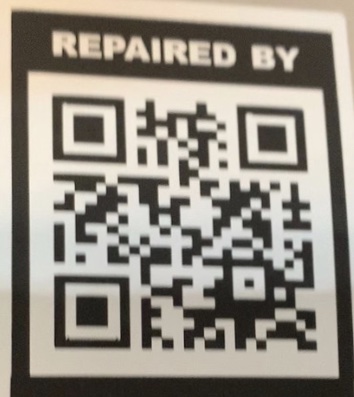 QR sticker on a workshop toolbox